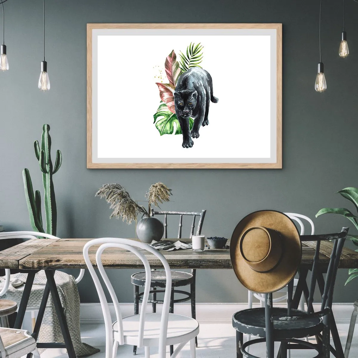 Póster en marco roble claro - Salvaje de corazón - 50x40 cm