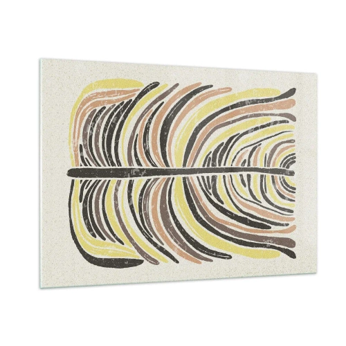Cuadro sobre vidrio - Impresiones sobre Vidrio - Abstracción orgánica en tonos terrosos cálidos sobre un fondo claro. - 100x70cm - Abstracción vibrante - Decoración de pared moderna para salón y dormitorio ARTTOR