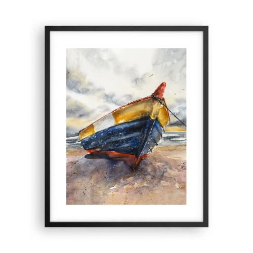 Póster en marco negro - Descansando en la orilla - 40x50 cm