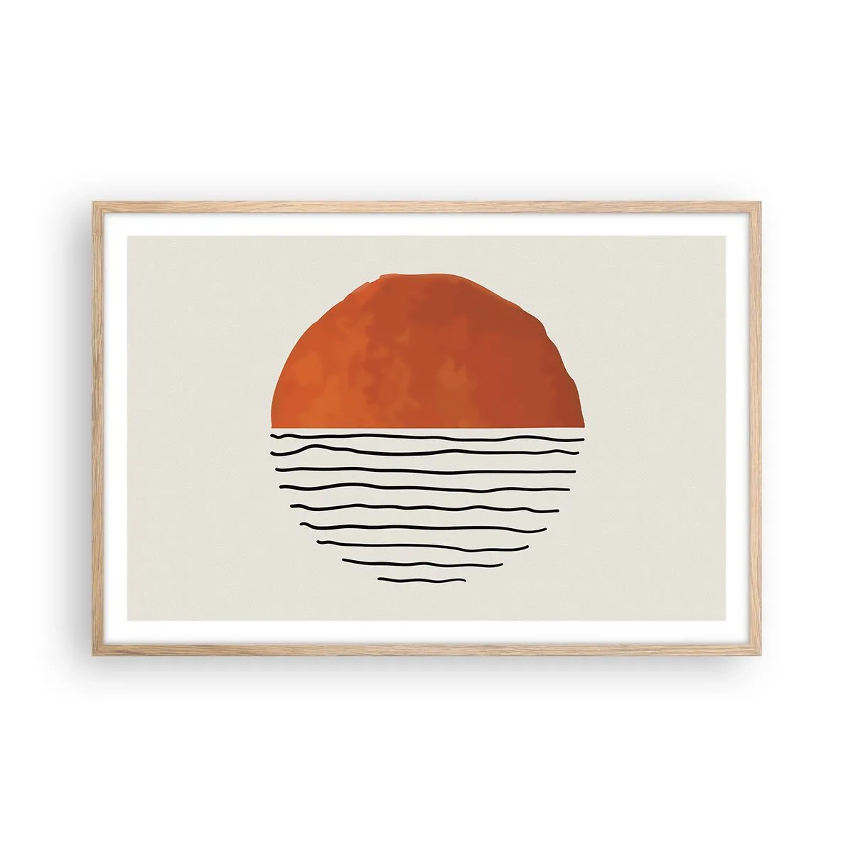 Póster en marco roble claro - En un ambiente japonés - 91x61 cm