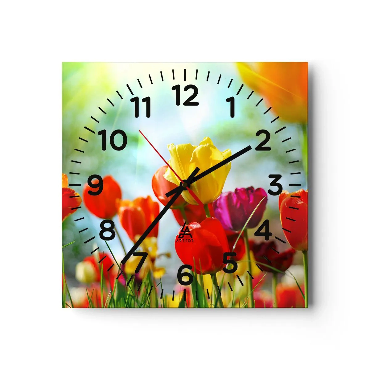 Reloj de pared - Reloj de vidrio - Todos los tonos del sol - 40x40 cm
