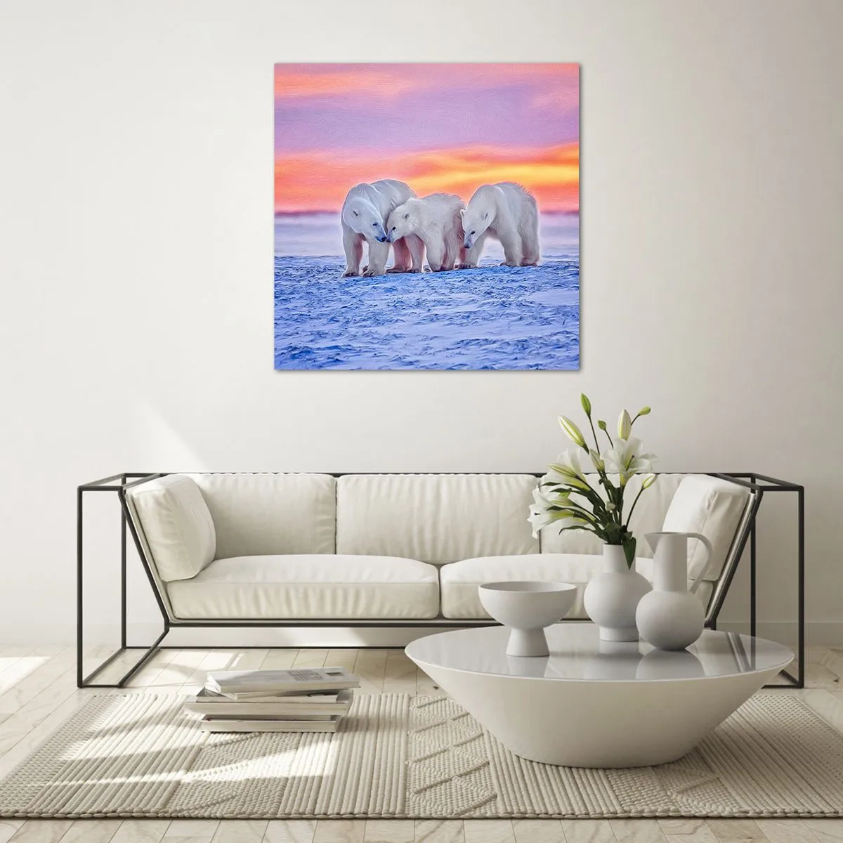 Cuadro sobre vidrio - Impresiones sobre Vidrio - Todo lo que necesitas es el calor de la familia - 70x70 cm