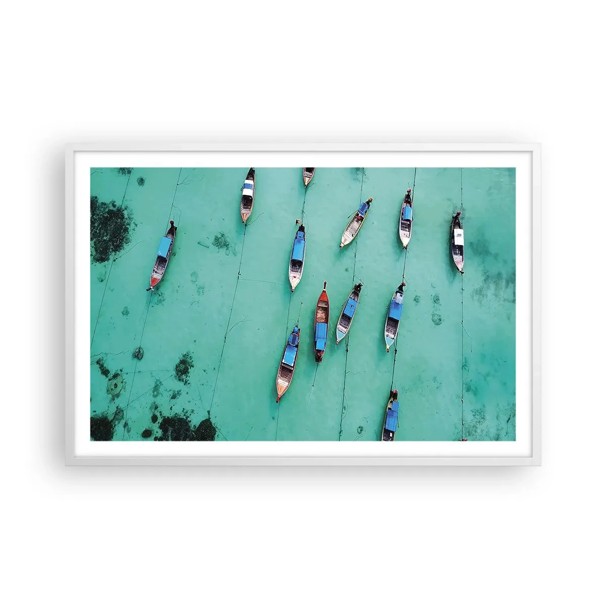 Póster en marco blanco - En alegre espera - 91x61 cm