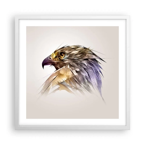 Póster en marco blanco - Retrato de un guerrero - 50x50 cm