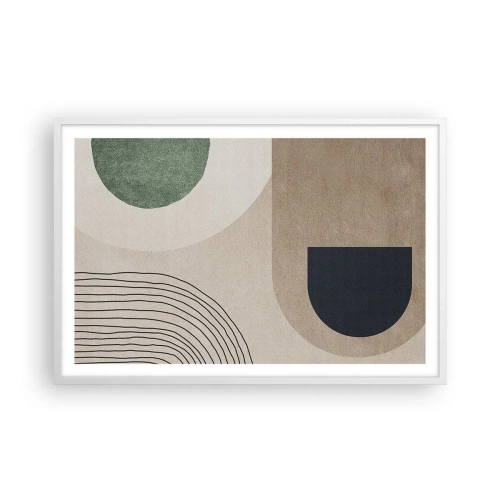 Póster en marco blanco - La delicadeza de un óvalo - 91x61 cm