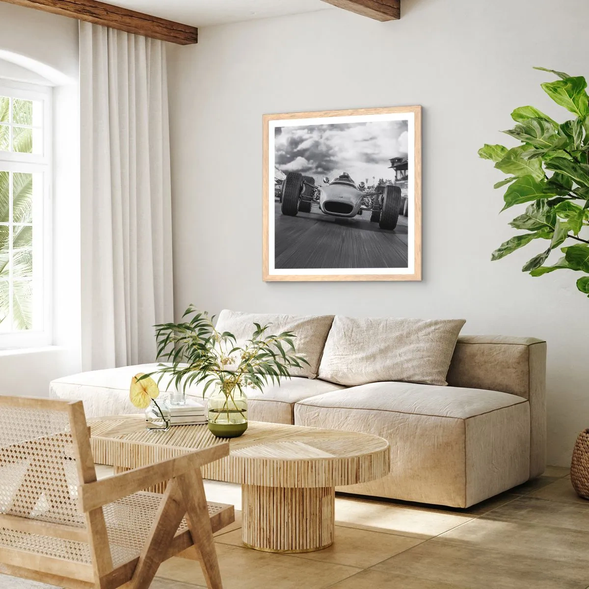 Póster en marco roble claro - ¡Hay poder! - 50x50 cm