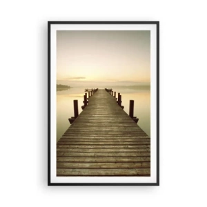 Póster en marco negro - Antes del amanecer, al amanecer, la luz - 61x91 cm