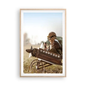 Póster en marco roble claro - Despegue hacia un sueño - 61x91 cm