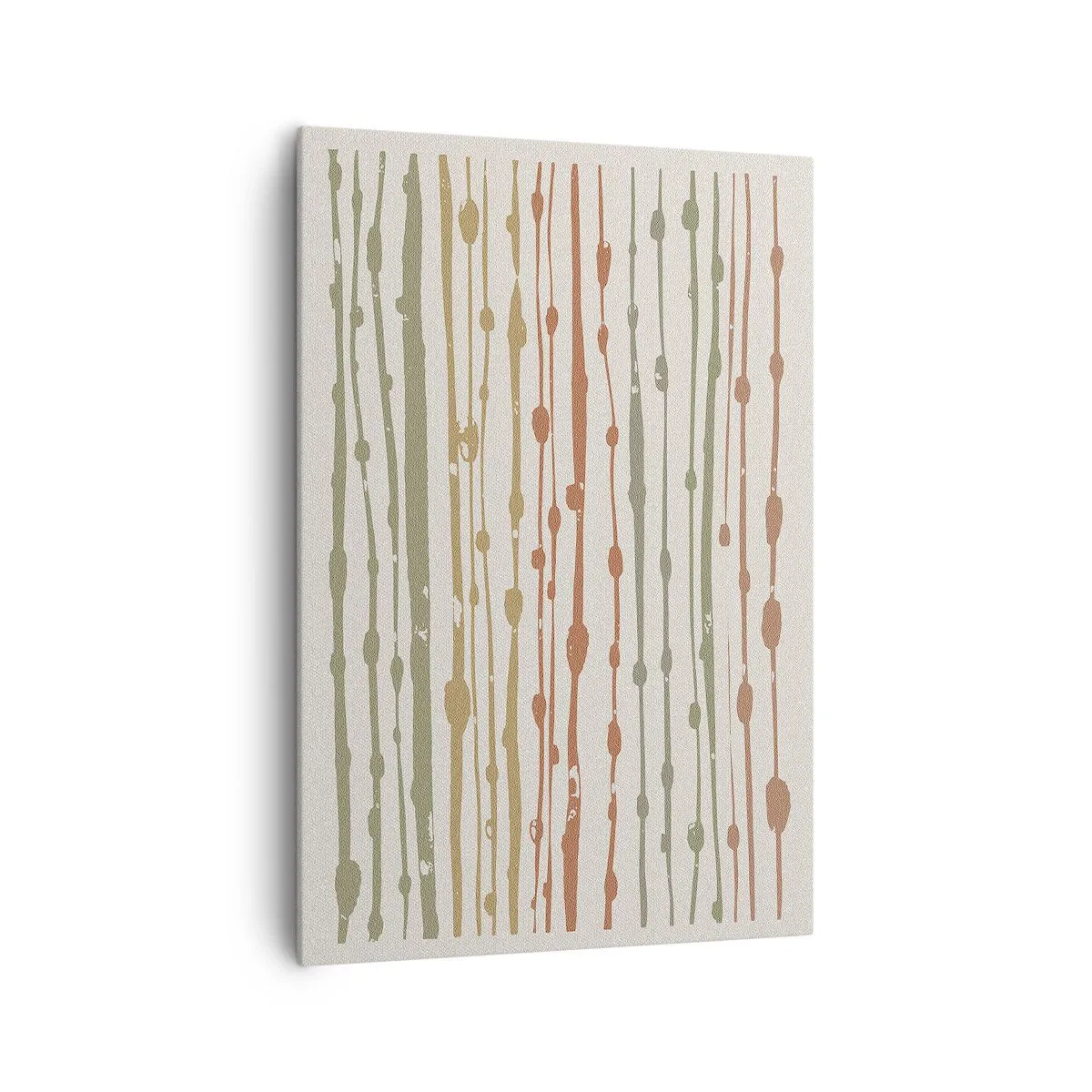 Cuadro sobre lienzo - Impresión de Imagen - Un patrón de líneas en tonos cálidos sobre un fondo claro. - 70x100cm - Composición de notas musicales - Decoración de pared moderna para salón y dormitorio ARTTOR