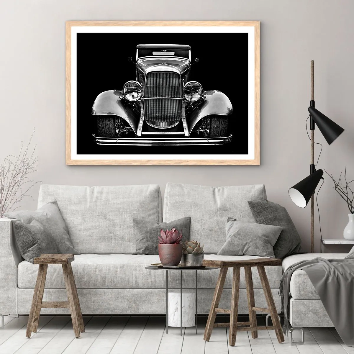 Póster en marco roble claro - Un verdadero caballero - 40x30 cm