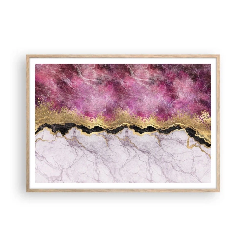 Póster en marco roble claro - En la frontera - 100x70 cm