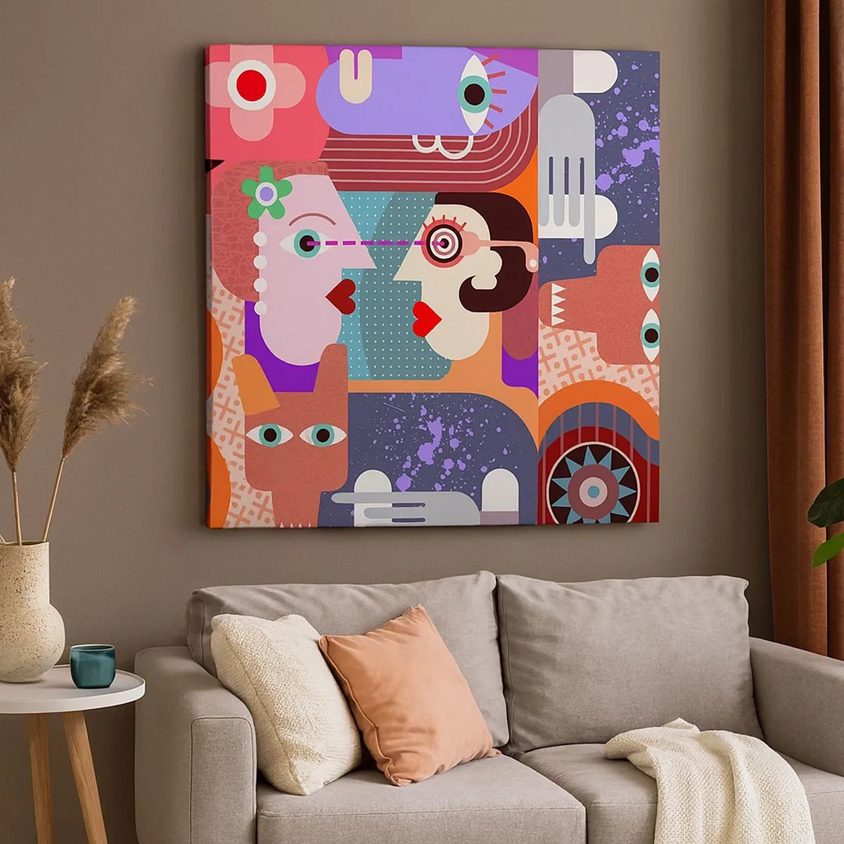 Cuadro sobre lienzo - Impresión de Imagen - Cara a cara - 30x30 cm