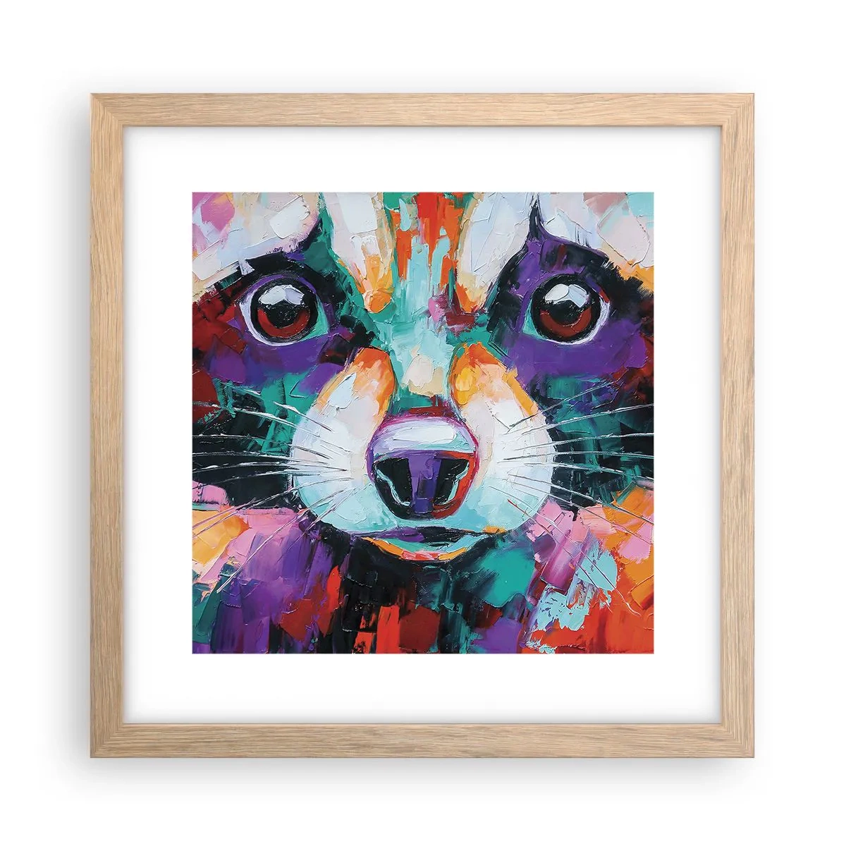 Póster en marco roble claro - Solo buenas emociones - 30x30 cm