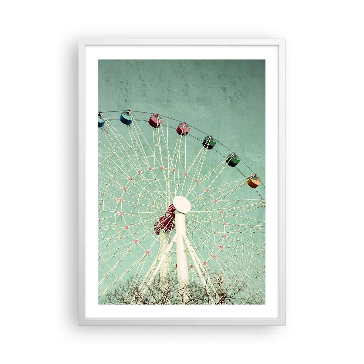 Póster en marco blanco - Te invitamos a jugar - 50x70 cm