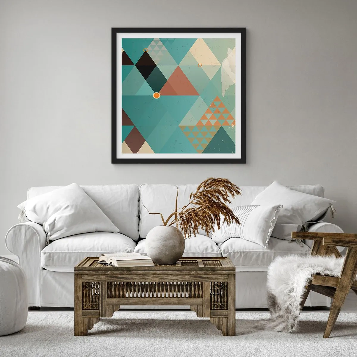 Póster en marco negro - Uno para todos y todos para uno - 30x30 cm