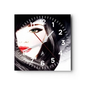 Reloj de pared - Reloj de vidrio - Mirada de zafiro - 30x30 cm