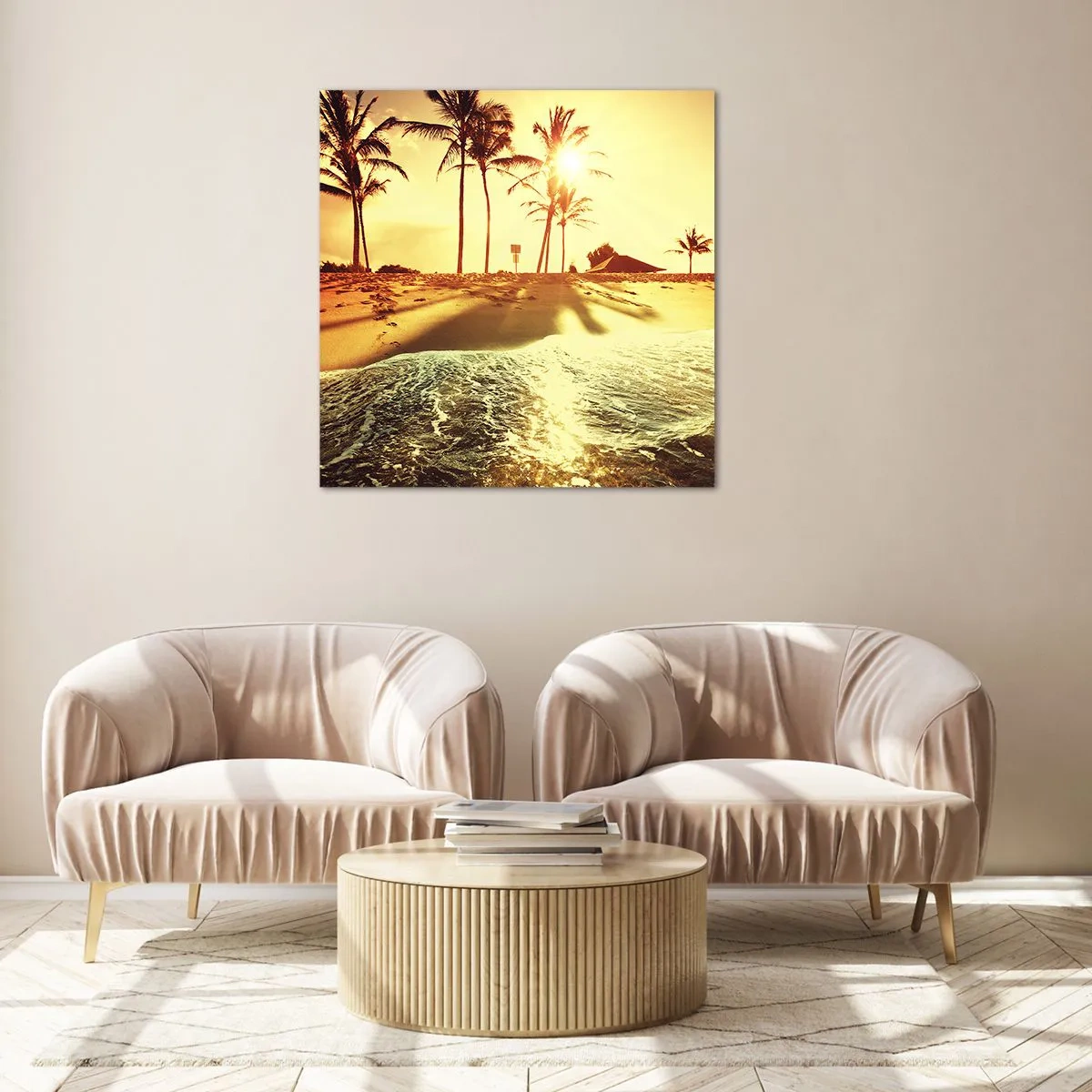 Cuadro sobre vidrio - Impresiones sobre Vidrio - Una tarde californiana - 60x60 cm