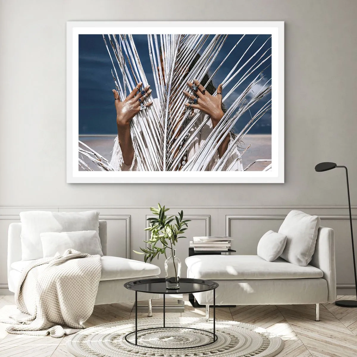 Póster en marco blanco - ¿La mujer chamana? - 70x50 cm