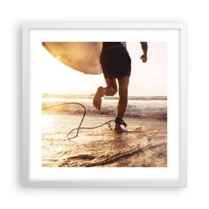 Póster en marco blanco - Para enfrentar la ola - 40x40 cm