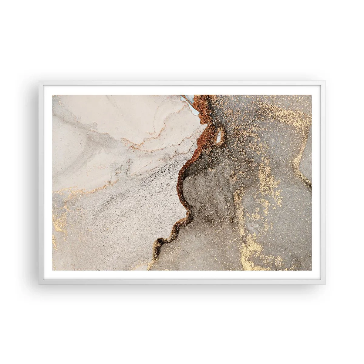 Póster en marco blanco - En la frontera de los colores - 100x70 cm