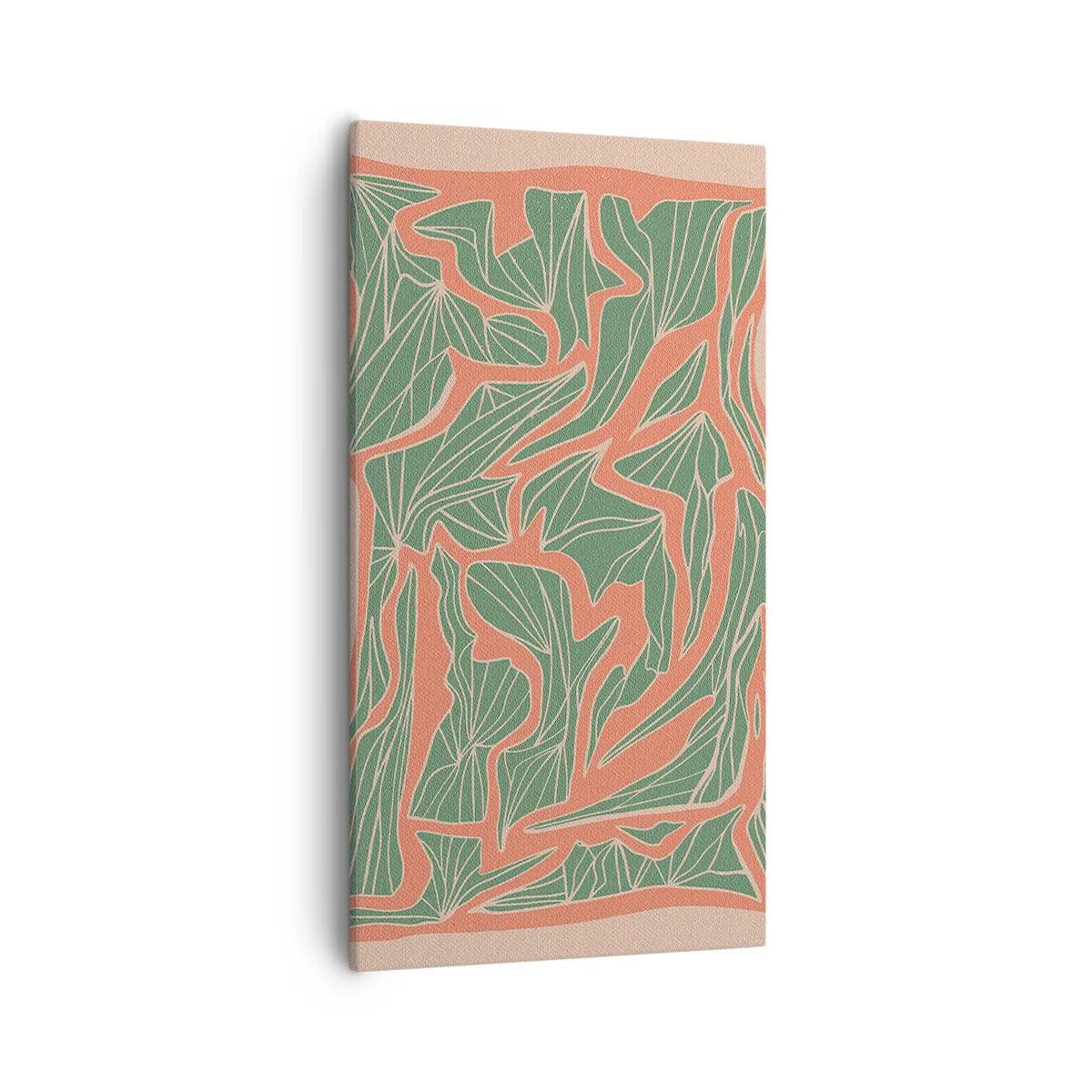 Cuadro sobre lienzo - Impresión de Imagen - Lucha entre el coral y el verde - 55x100 cm