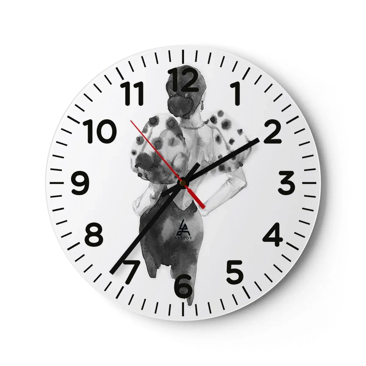 Reloj de pared - Reloj de vidrio - Pasa justo por aquí - 40x40 cm