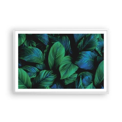 Póster en marco blanco - En la multitud verde - 91x61 cm