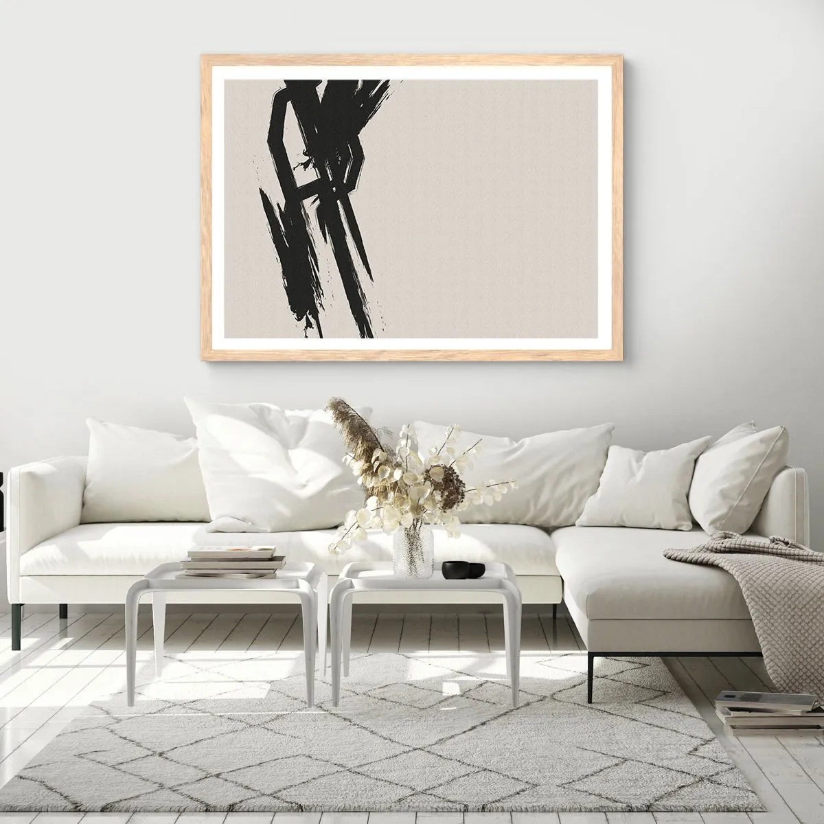 Póster en marco roble claro - Impulso imparable - 100x70 cm