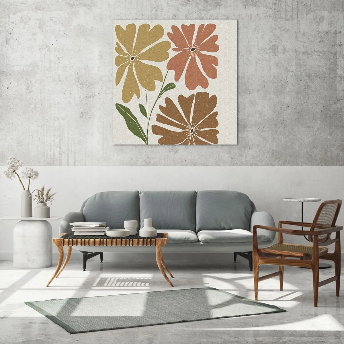 Cuadro sobre vidrio - Impresiones sobre Vidrio - Naturaleza y geometría - 60x60 cm