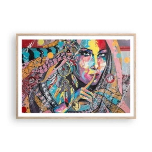 Póster en marco roble claro - Silencio hasta que entiendas - 100x70 cm