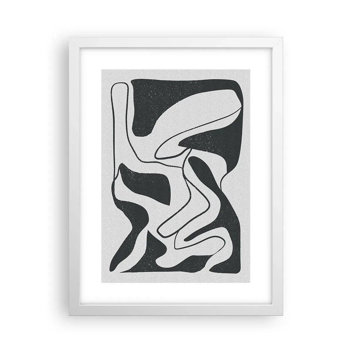 Póster en marco blanco - Juego abstracto en un laberinto - 30x40 cm