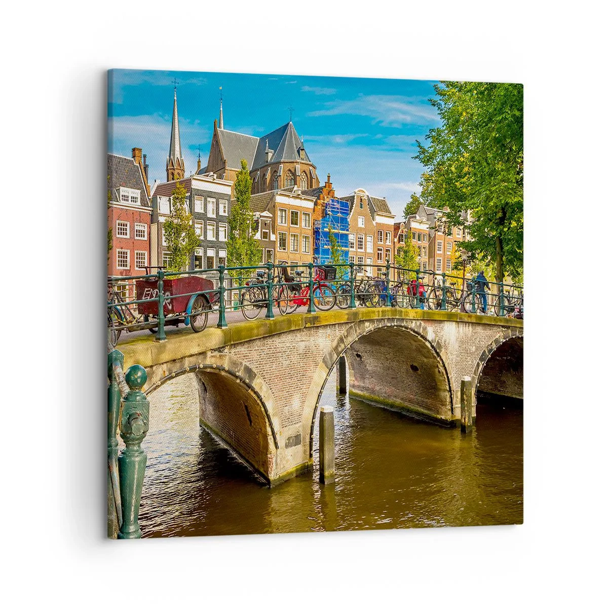 Cuadro sobre lienzo - Impresión de Imagen - Primavera en el canal - 50x50 cm