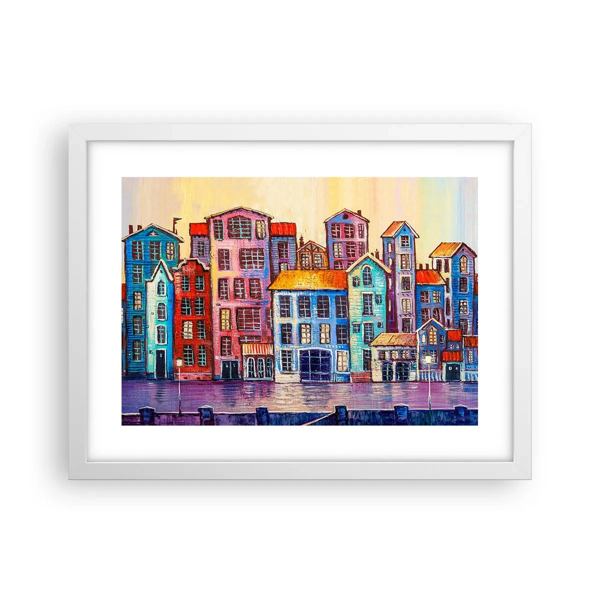Póster en marco blanco - Una ciudad como un cuento de hadas - 40x30 cm