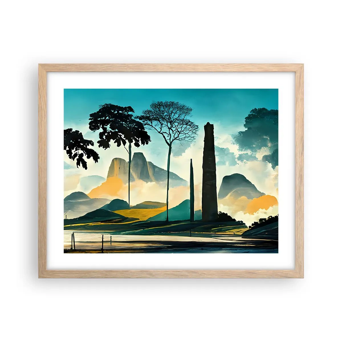 Póster en marco roble claro - Cada vez a más altitud - 50x40 cm