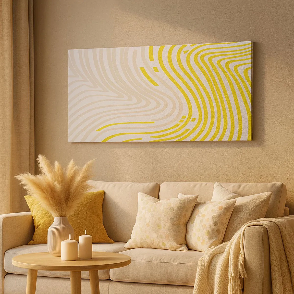 Cuadro sobre lienzo - Impresión de Imagen - Composición curvada - 100x40 cm