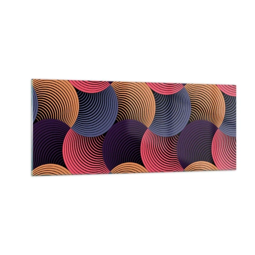 Cuadro sobre vidrio - Impresiones sobre Vidrio - En un ritmo circular - 100x40 cm