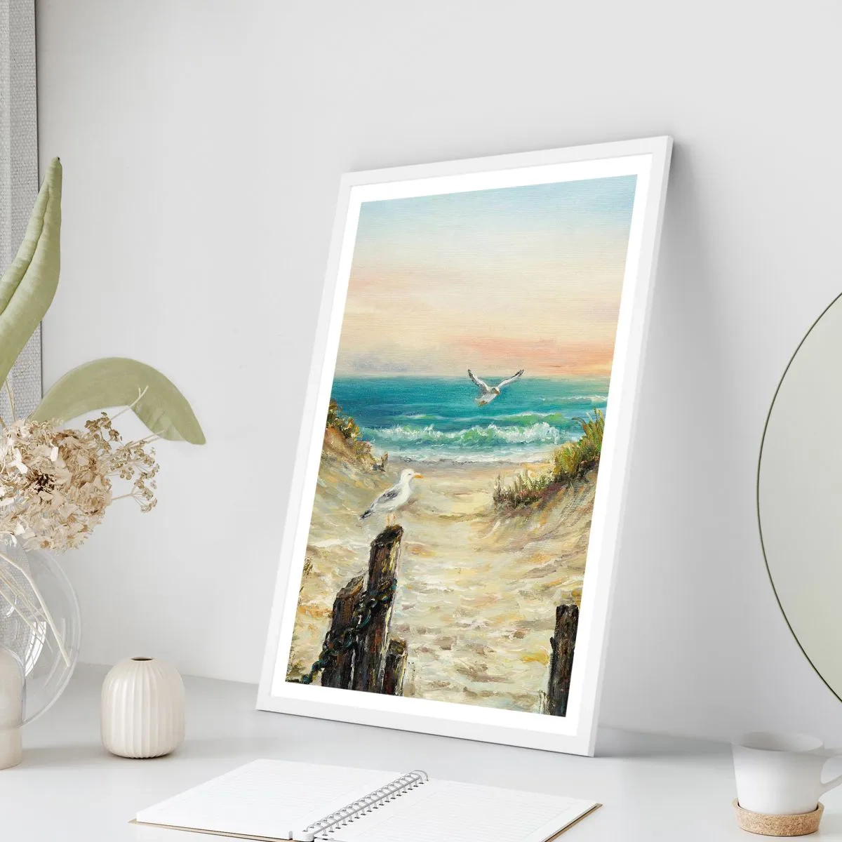 Póster en marco blanco - Un retiro ventoso - 70x100 cm