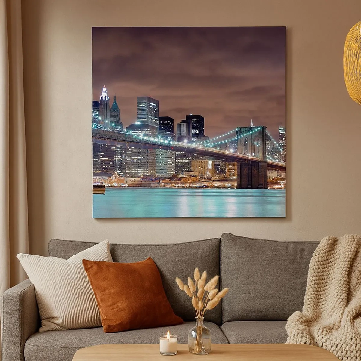 Cuadro sobre lienzo - Impresión de Imagen - Las luces de la gran ciudad - 30x30 cm