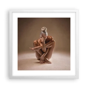 Póster en marco blanco - Unidad de cuerpo y espíritu - 40x40 cm