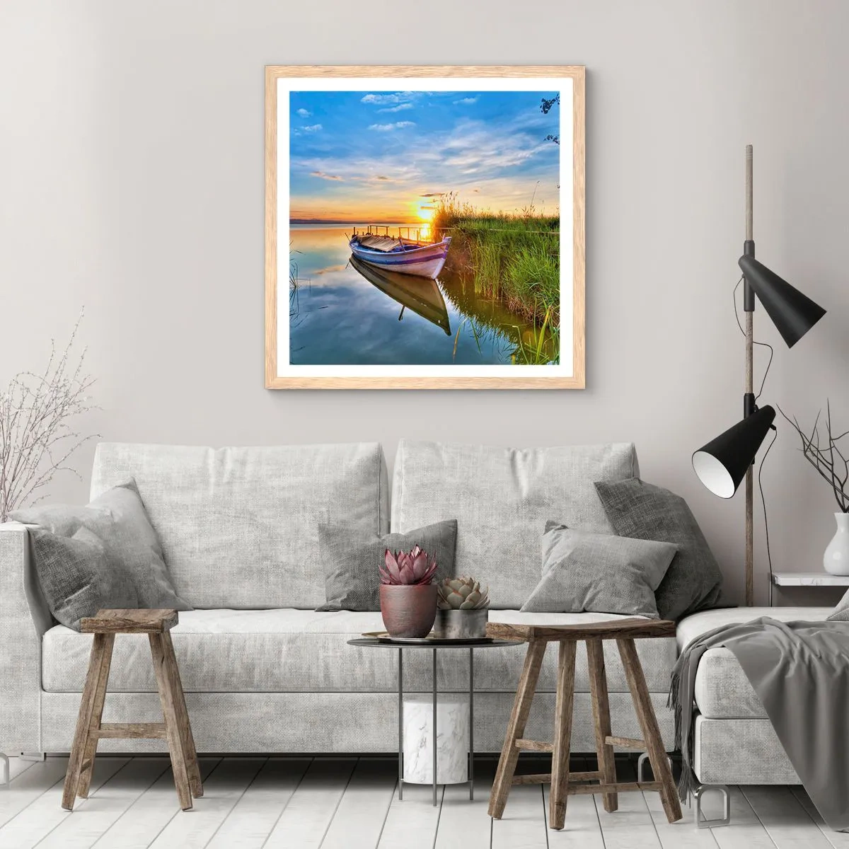 Póster en marco roble claro - Sueños cumplidos - 40x40 cm