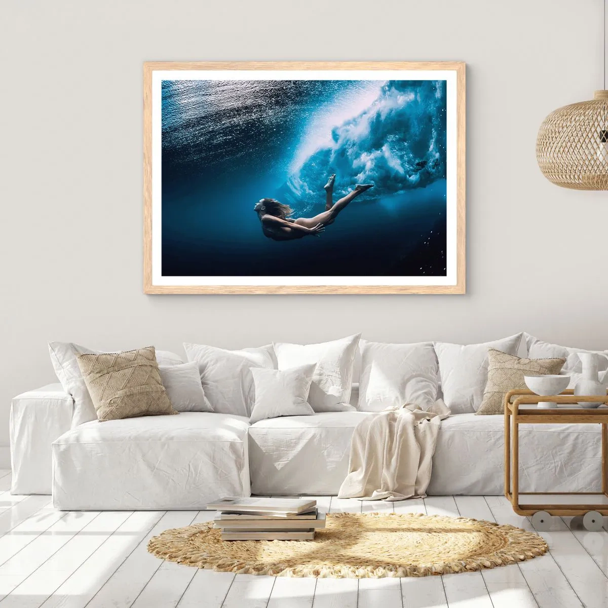 Póster en marco roble claro - Una sirena contemporánea - 40x30 cm