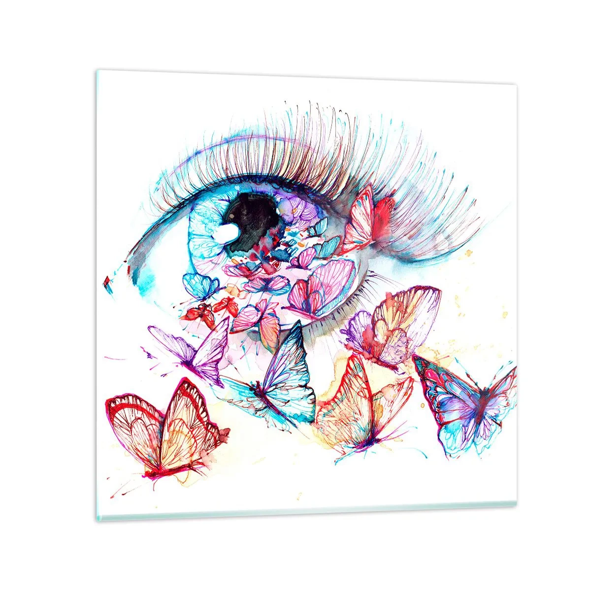Cuadro sobre vidrio - Impresiones sobre Vidrio - El encanto de los ojos de cuento de hadas - 30x30 cm
