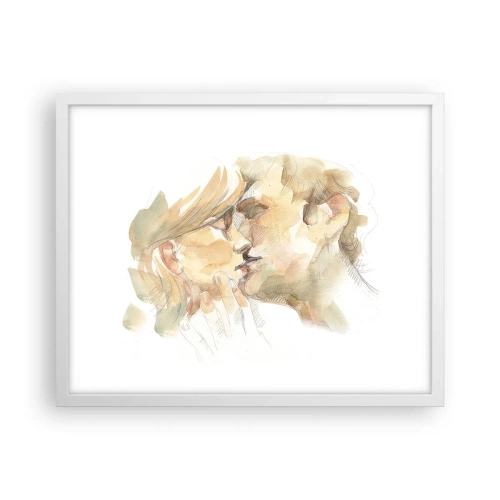 Póster en marco blanco - ¿La media naranja encontrada? - 50x40 cm