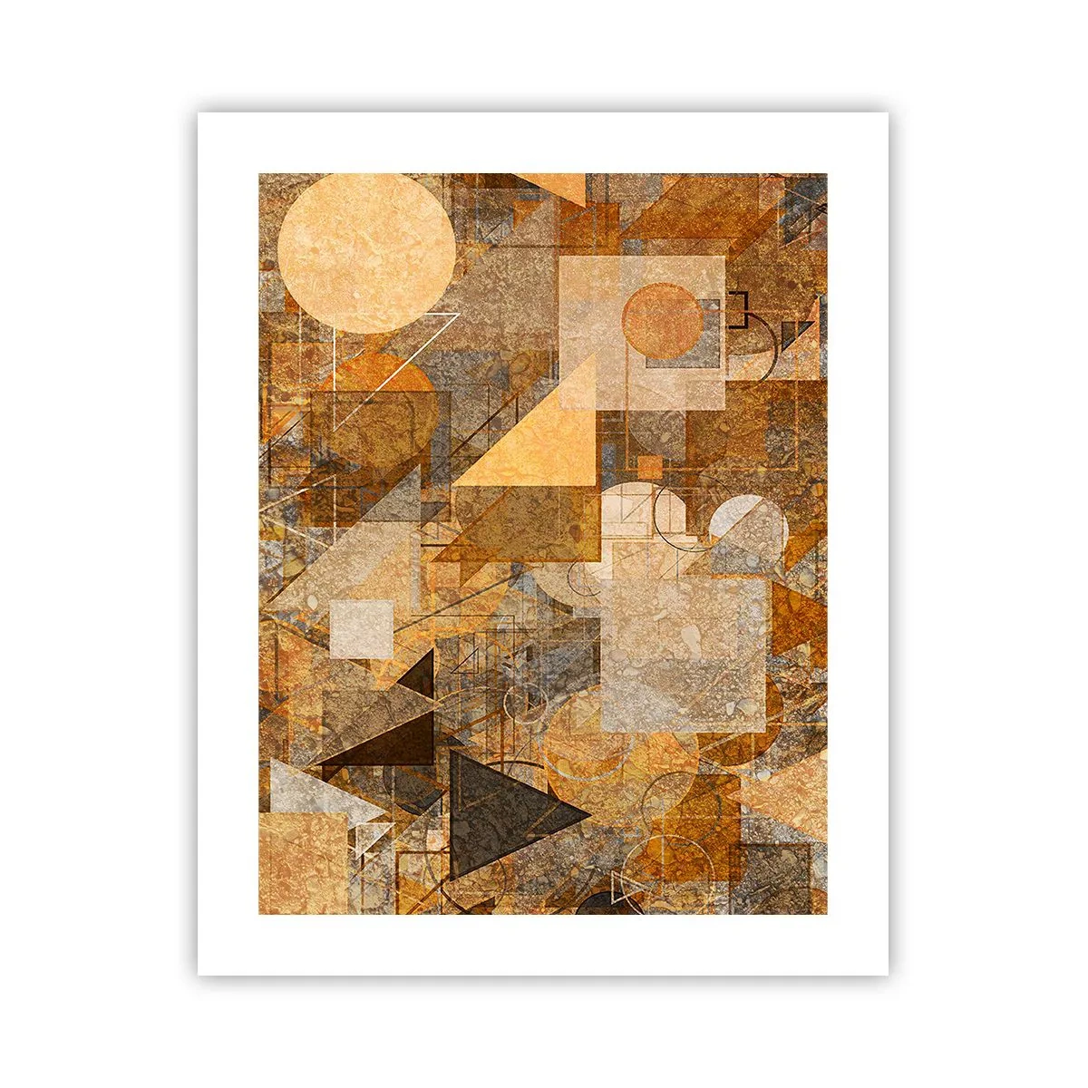 Póster - Estudio cubista en bronce - 40x50 cm