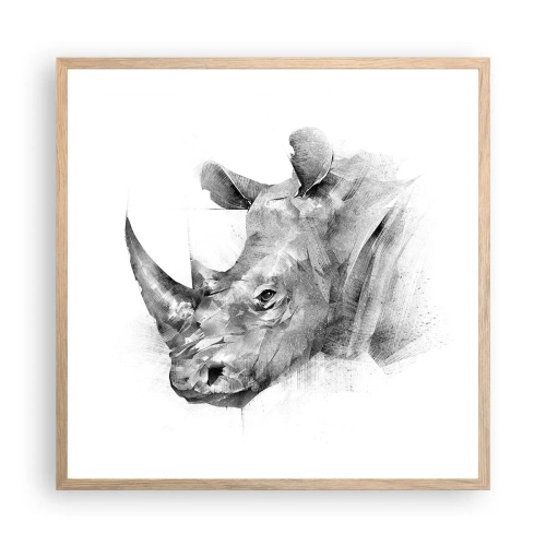 Póster en marco roble claro - Retrato africano - 60x60 cm