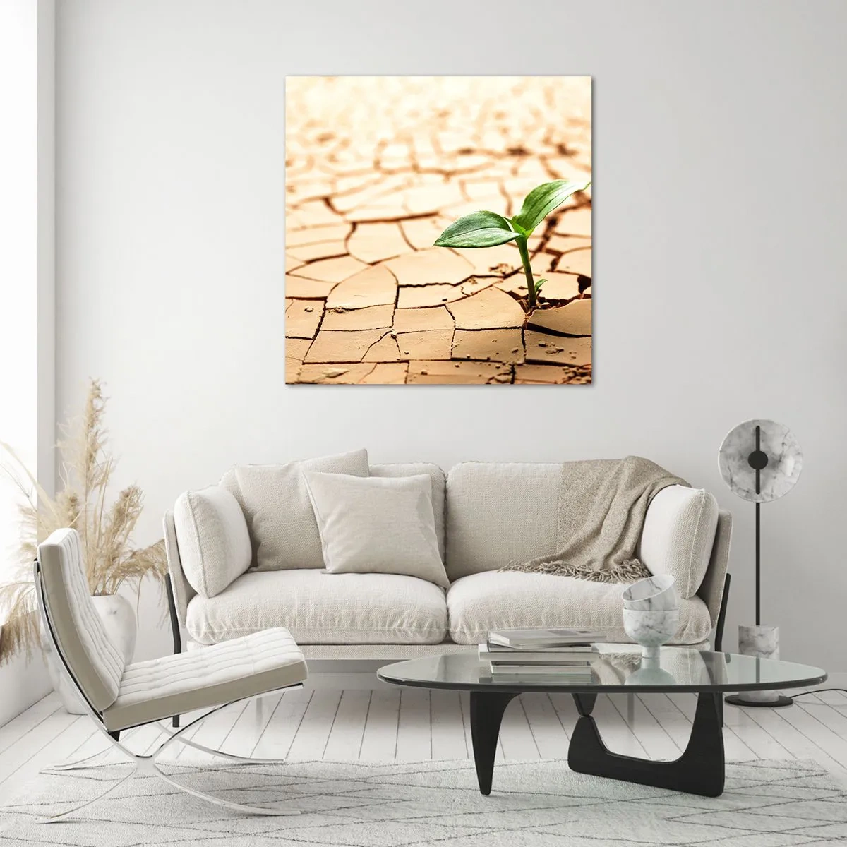 Cuadro sobre vidrio - Impresiones sobre Vidrio - El poder indomable de la vida - 50x50 cm