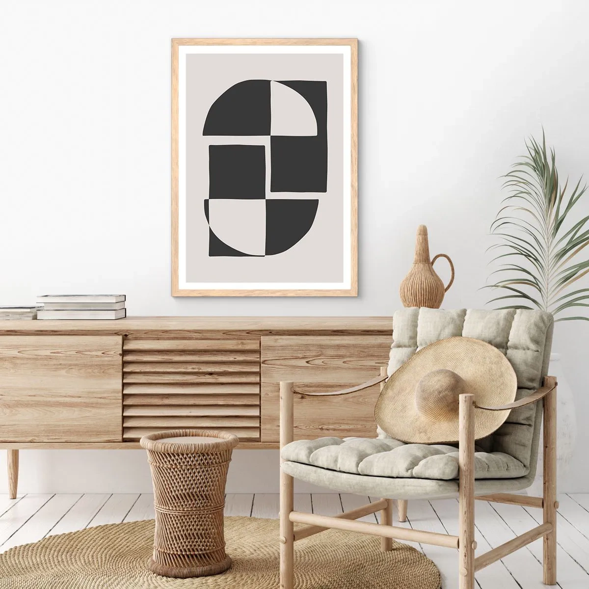 Póster en marco roble claro - Antítesis - síntesis - 40x50 cm