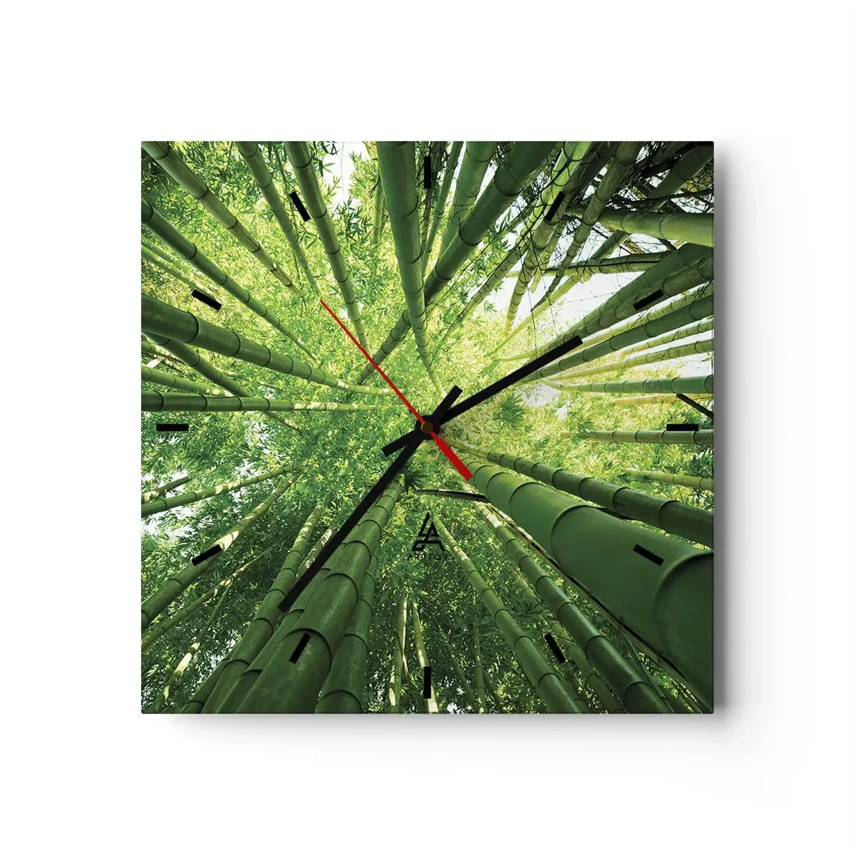 Reloj de pared - Reloj de vidrio - En un bosquecillo de bambú - 40x40 cm