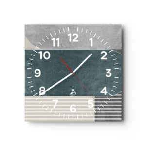 Reloj de pared - Reloj de vidrio - Composición horizontal - 40x40 cm