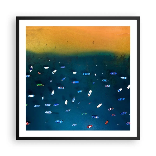 Póster en marco negro - Un juego de vacaciones - 60x60 cm